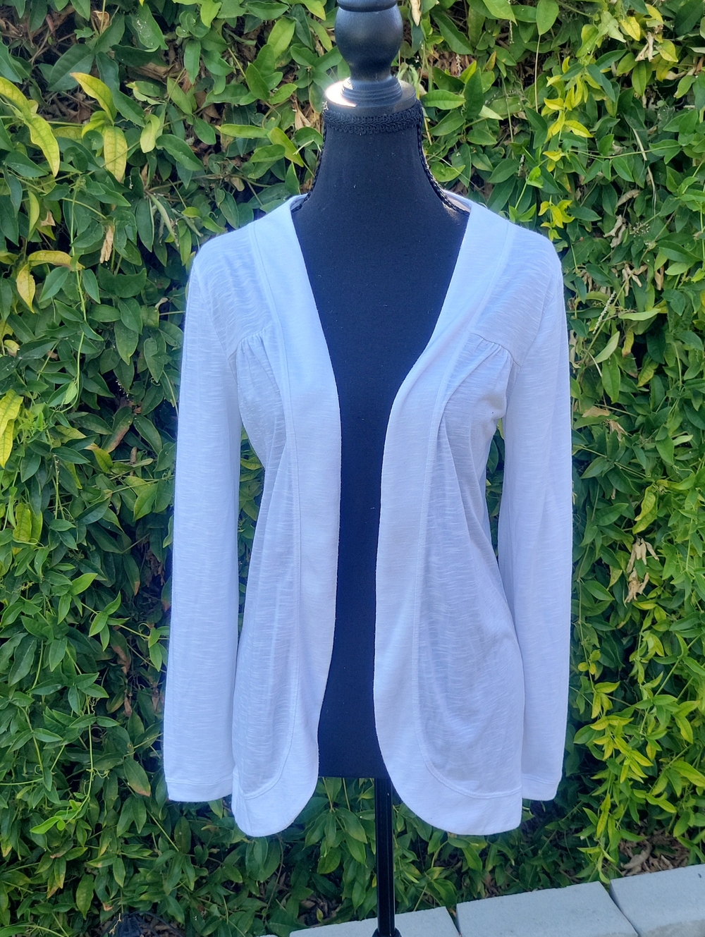 Banana Republic White Open-Front Lightweight Cardigan S